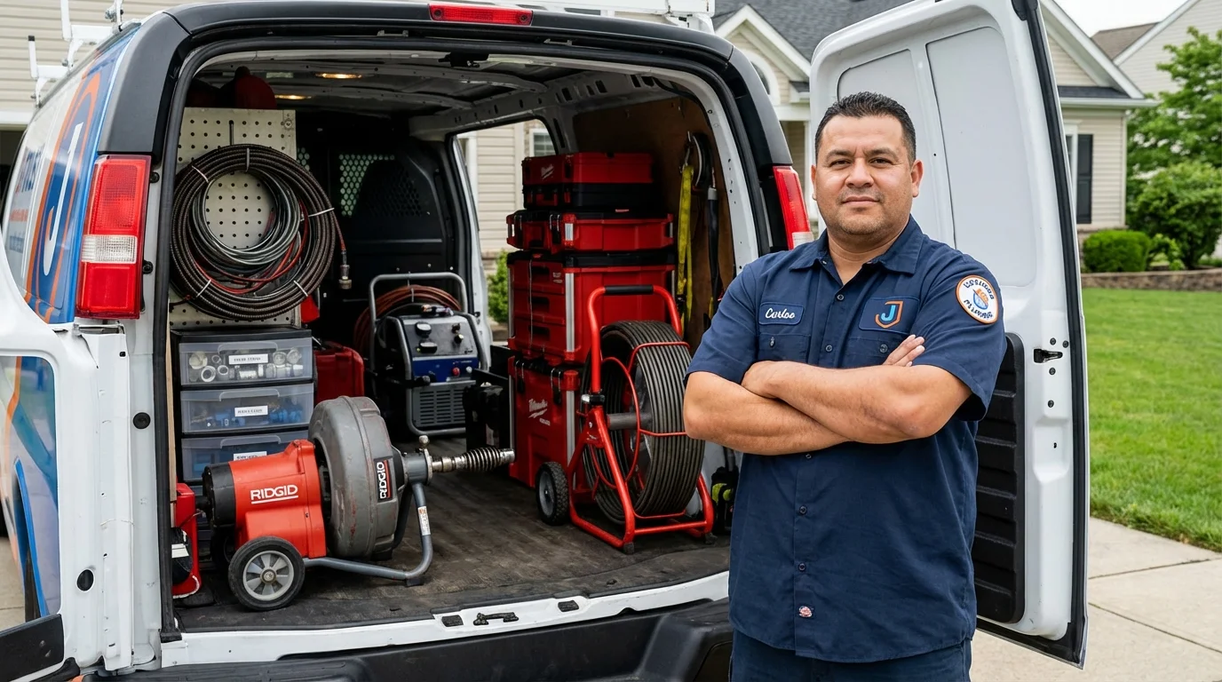 Professional drain cleaning equipment and Johns Plumbing LLC plumber in Maryville
