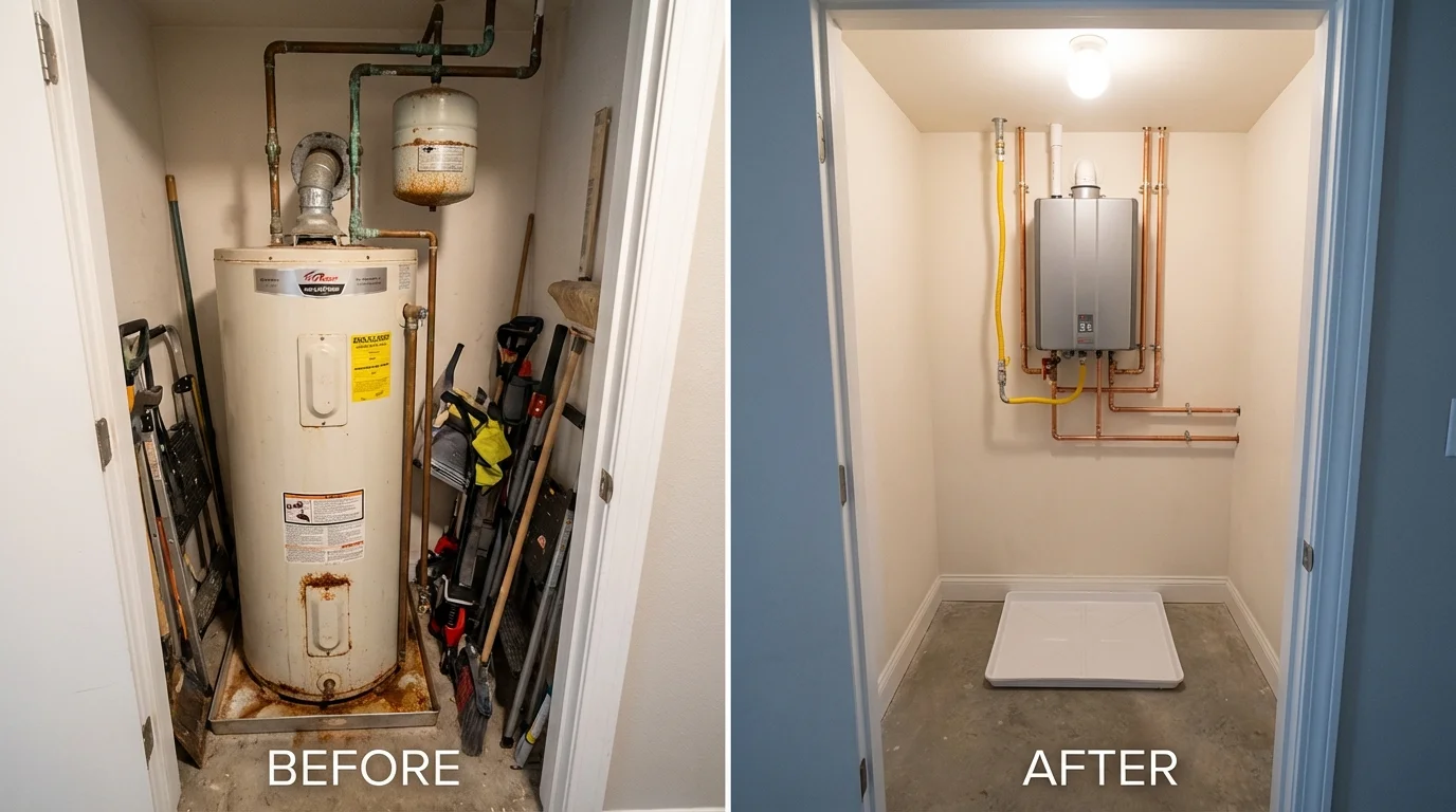 Tank water heater versus wall-mounted tankless unit comparison for Maryville, TN homeowners